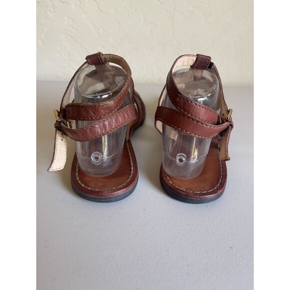 Cole Haan 9.5B Gladiator Sandals Ankle Strap Brown Gold Leather - Picture 8 of 10